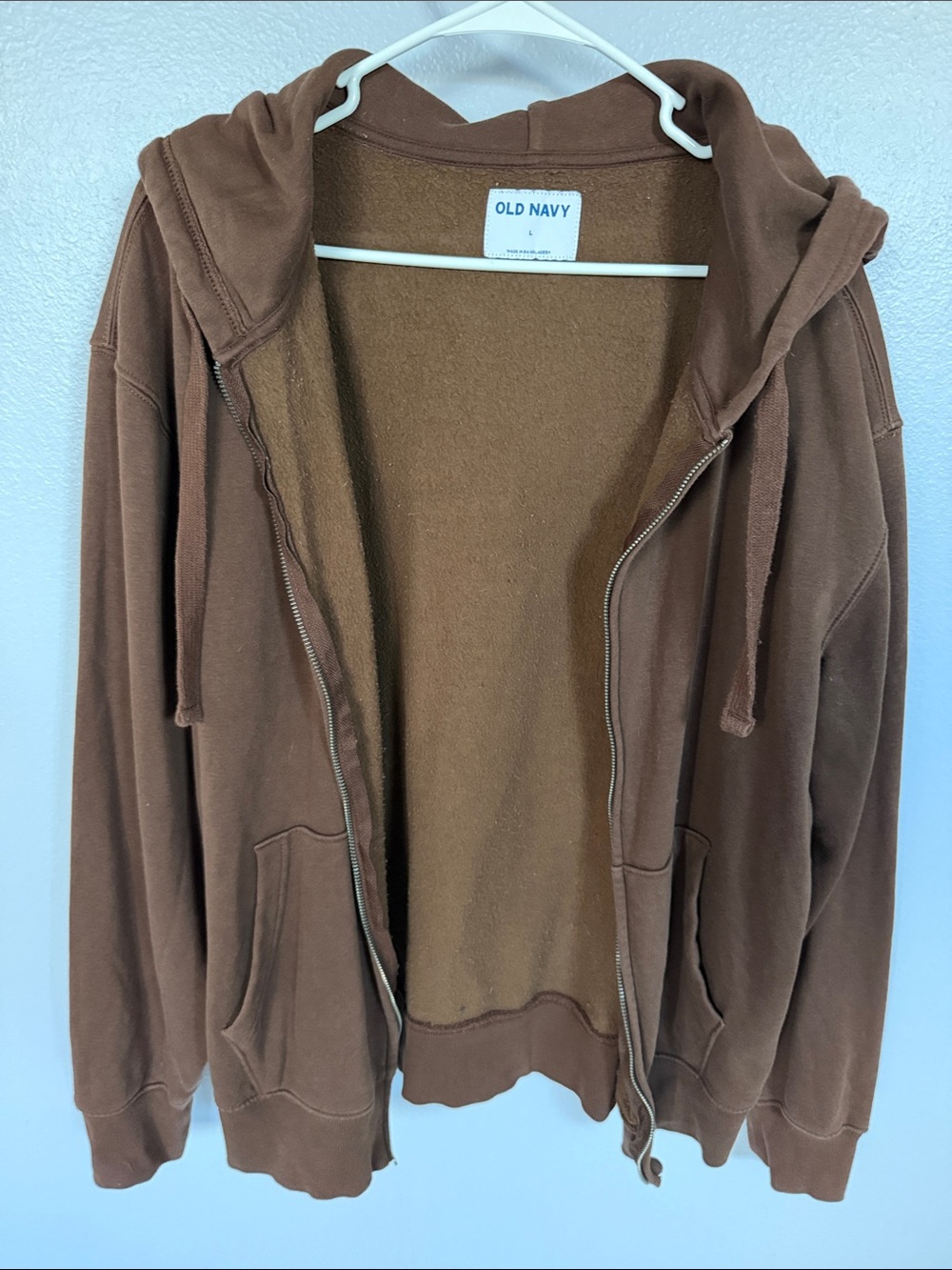 Old Navy Chocolate Brown Full-Zip Hooded Sweatshirt